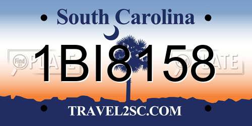 1BI8158 South Carolina License Plate
