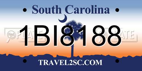 1BI8188 South Carolina License Plate