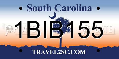 1BIB155 South Carolina License Plate