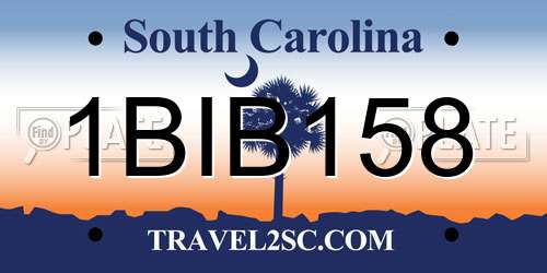 1BIB158 South Carolina License Plate