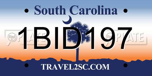 1BID197 South Carolina License Plate