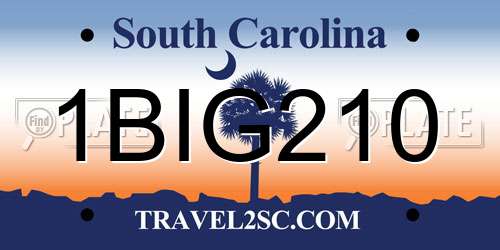 1BIG210 South Carolina License Plate