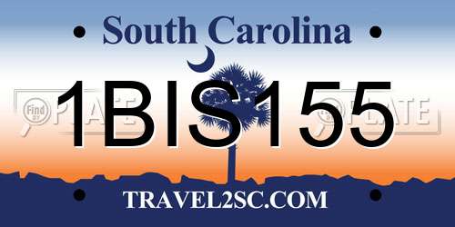 1BIS155 South Carolina License Plate