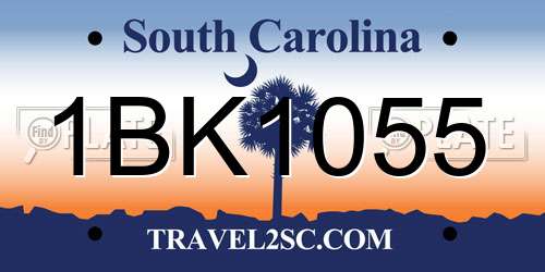 1BK1055 South Carolina License Plate