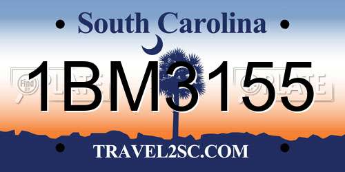 1BM3155 South Carolina License Plate
