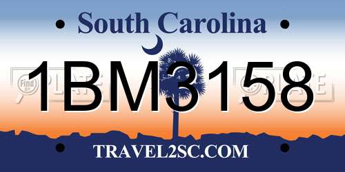 1BM3158 South Carolina License Plate
