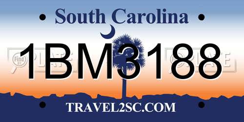 1BM3188 South Carolina License Plate