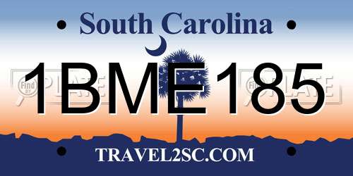1BME185 South Carolina License Plate