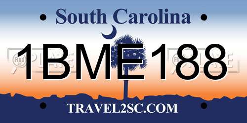 1BME188 South Carolina License Plate