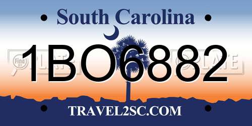 1BO6882 South Carolina License Plate