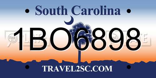 1BO6898 South Carolina License Plate