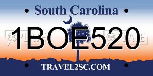 1BOE520 South Carolina License Plate