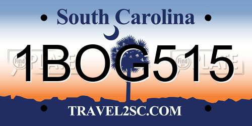 1BOG515 South Carolina License Plate