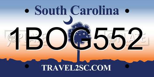 1BOG552 South Carolina License Plate