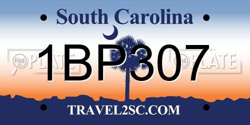 1BP307 South Carolina License Plate