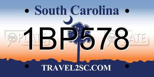 1BP578 South Carolina License Plate