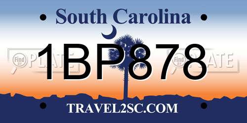 1BP878 South Carolina License Plate