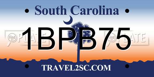 1BPB75 South Carolina License Plate