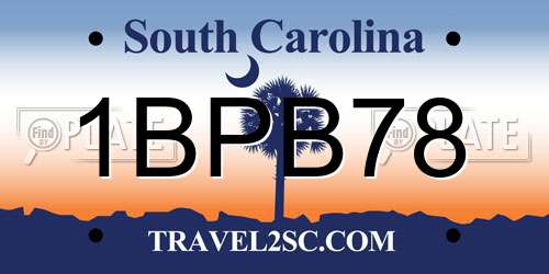 1BPB78 South Carolina License Plate
