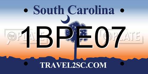 1BPE07 South Carolina License Plate