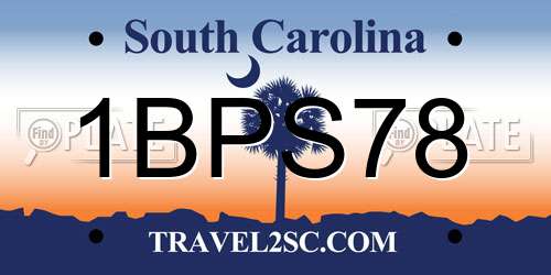 1BPS78 South Carolina License Plate