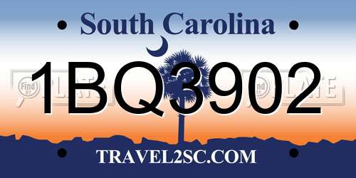 1BQ3902 South Carolina License Plate