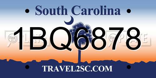 1BQ6878 South Carolina License Plate