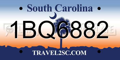 1BQ6882 South Carolina License Plate