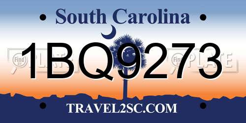 1BQ9273 South Carolina License Plate
