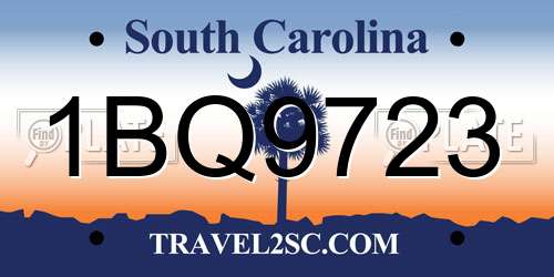 1BQ9723 South Carolina License Plate