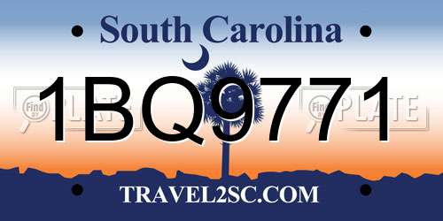 1BQ9771 South Carolina License Plate