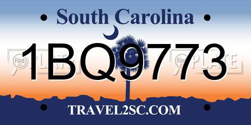 1BQ9773 South Carolina License Plate
