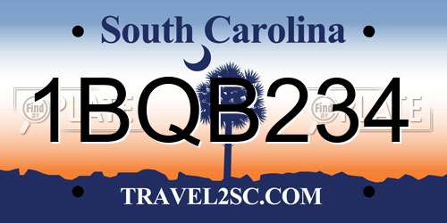 1BQB234 South Carolina License Plate
