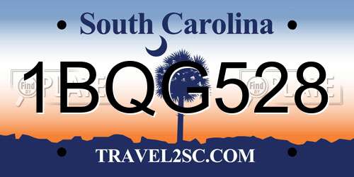 1BQG528 South Carolina License Plate