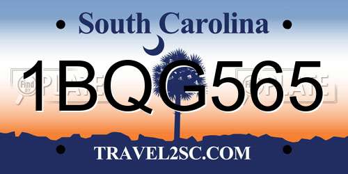 1BQG565 South Carolina License Plate