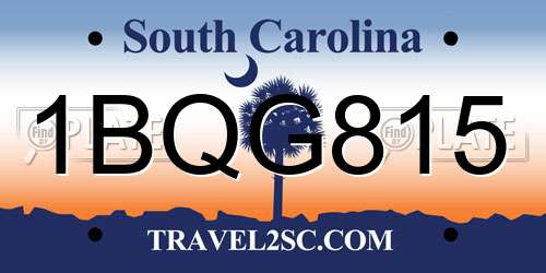 1BQG815 South Carolina License Plate