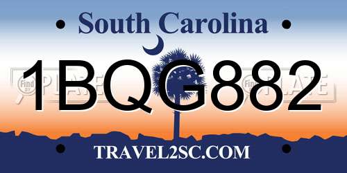 1BQG882 South Carolina License Plate