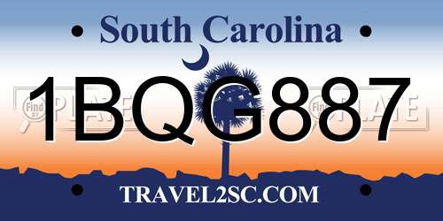 1BQG887 South Carolina License Plate