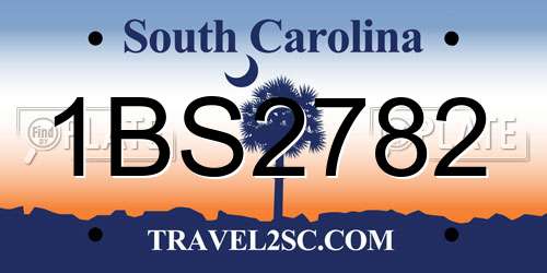1BS2782 South Carolina License Plate