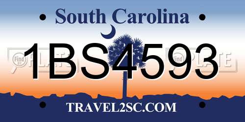1BS4593 South Carolina License Plate