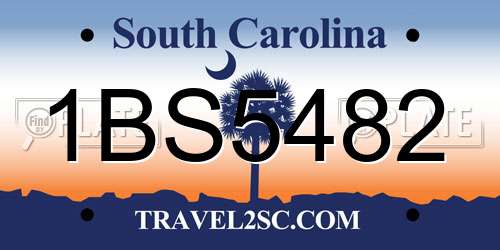 1BS5482 South Carolina License Plate