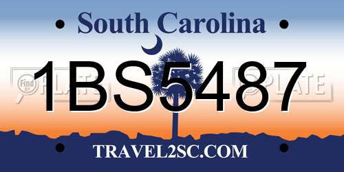 1BS5487 South Carolina License Plate