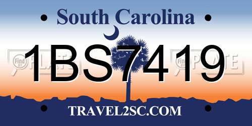 1BS7419 South Carolina License Plate