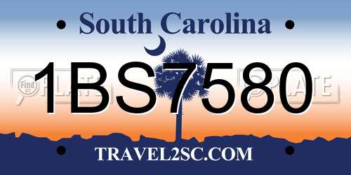 1BS7580 South Carolina License Plate