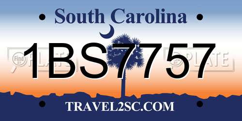 1BS7757 South Carolina License Plate
