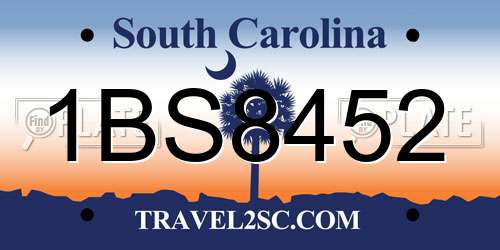 1BS8452 South Carolina License Plate