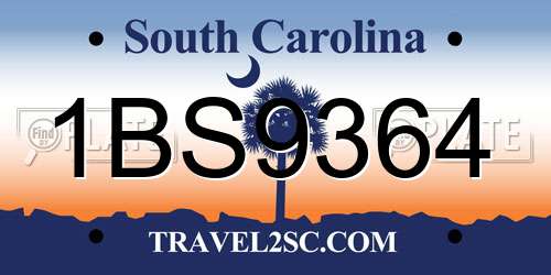 1BS9364 South Carolina License Plate