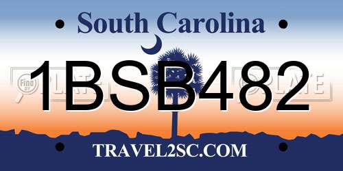 1BSB482 South Carolina License Plate
