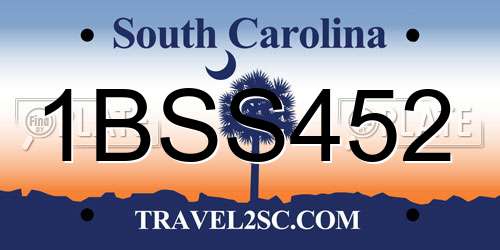 1BSS452 South Carolina License Plate