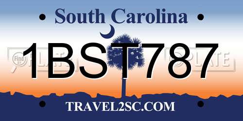 1BST787 South Carolina License Plate